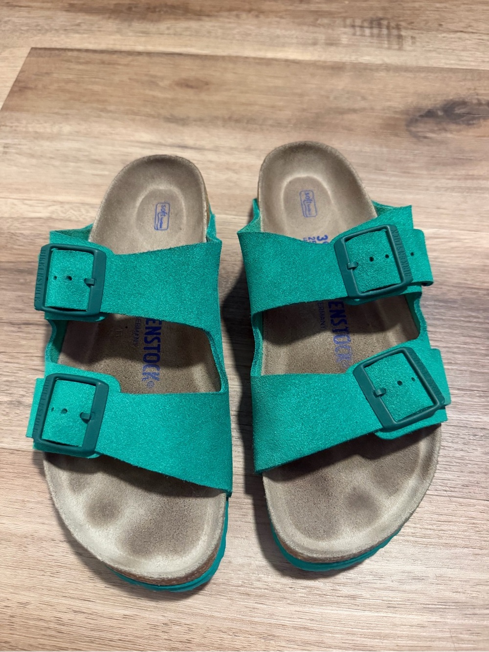 Birkenstock Arizona Digital Green Suede Sandals Womens EU 39 US 8 - Picture 3 of 10